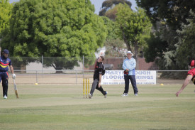 Nick Broad has delivered for Carisbrook, and looked for quick wickets in their match against Beaufort. Photo: 211223 28 