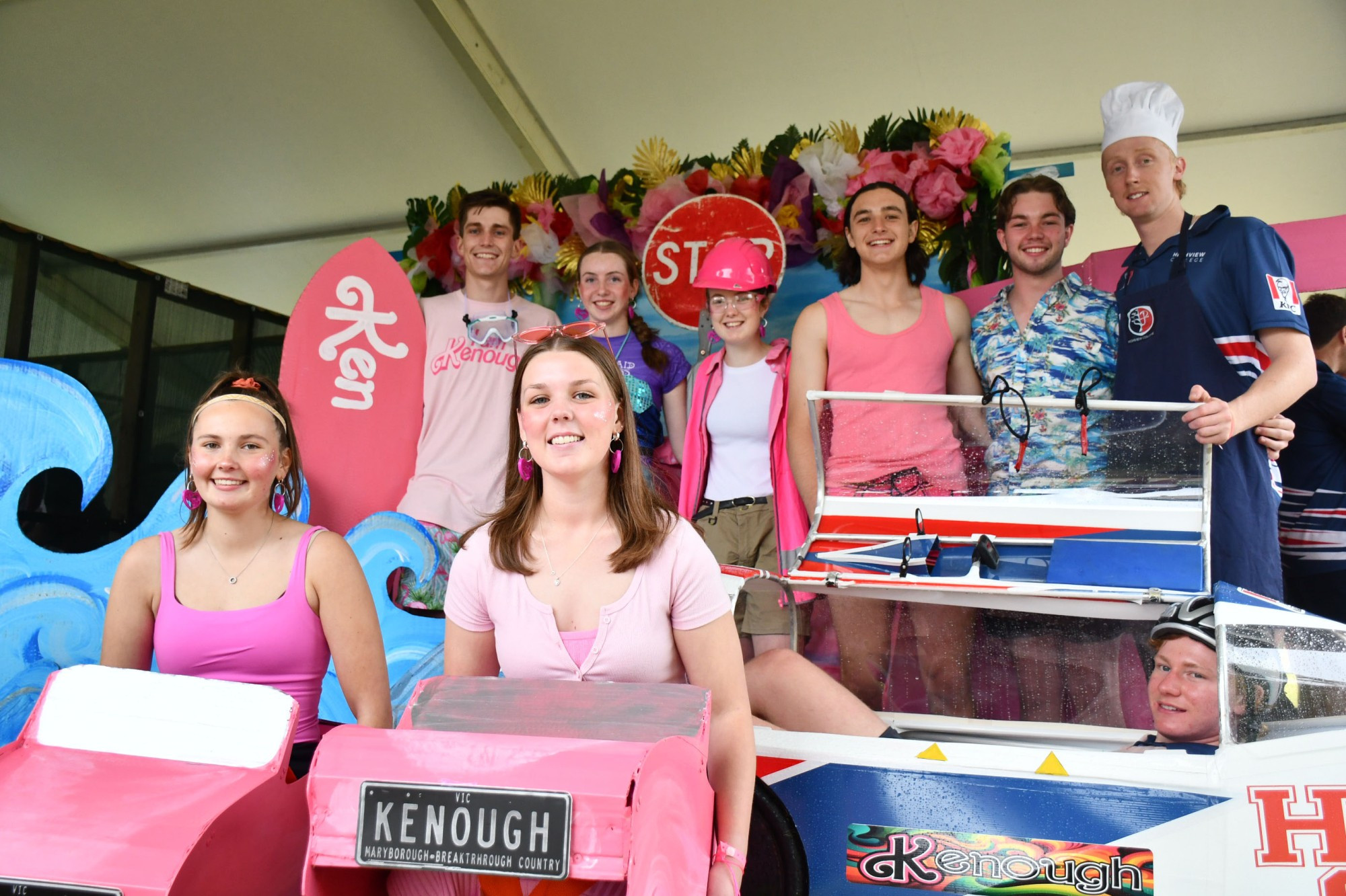 Highview College’s Kenough HPV Team— Aidan, Ellie, Tilly, Kaian, Bradley, Tom, Dominque, Abbey and Sidney — put together a Barbie-themed presentation for this year’s Energy Breakthrough.