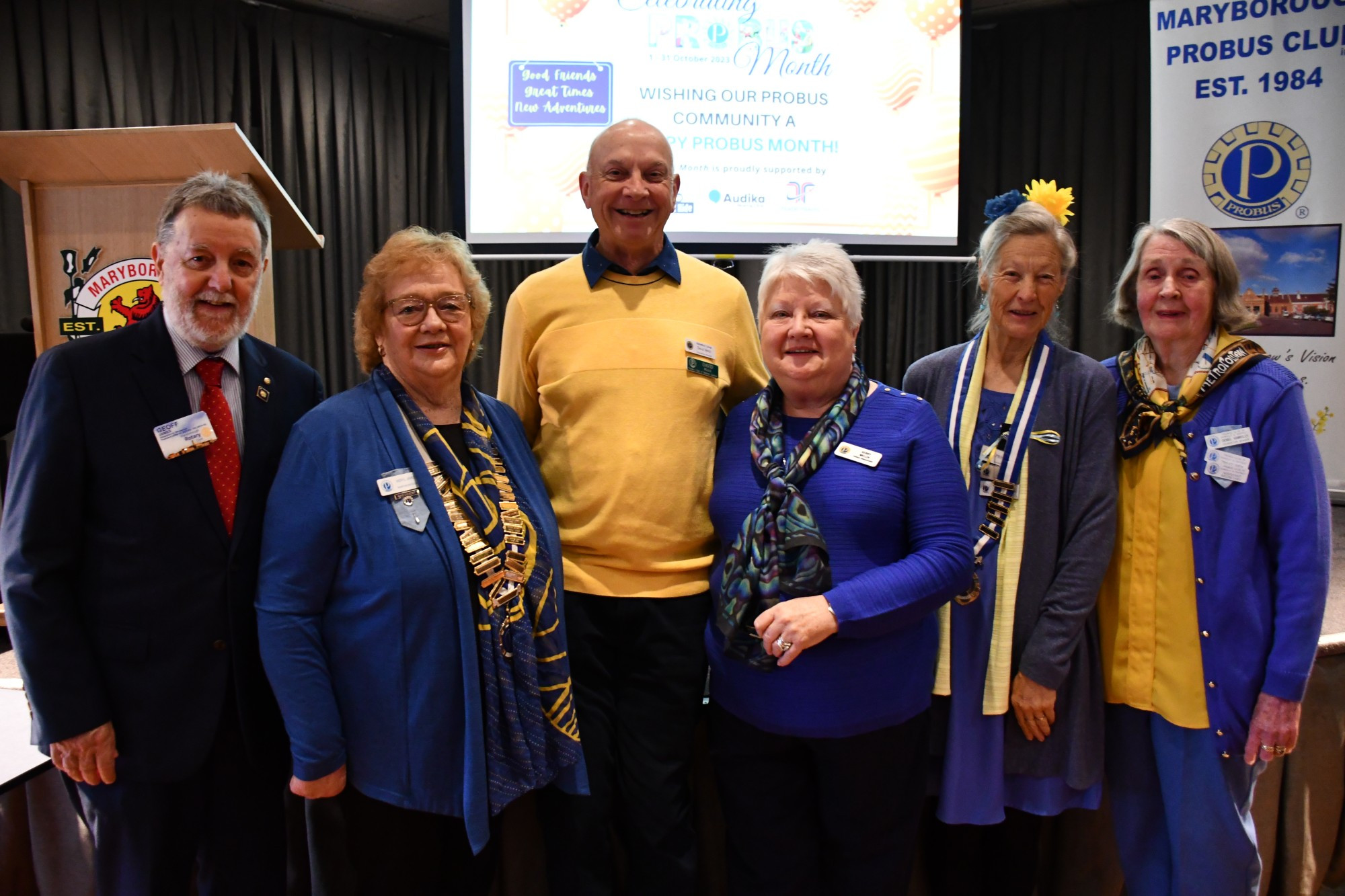 Geoff and Meryl James, David and Kerry Welch, Carol Jackson, Isobel Hawksley at Thursday’s celebration event. Photo: 171023 04