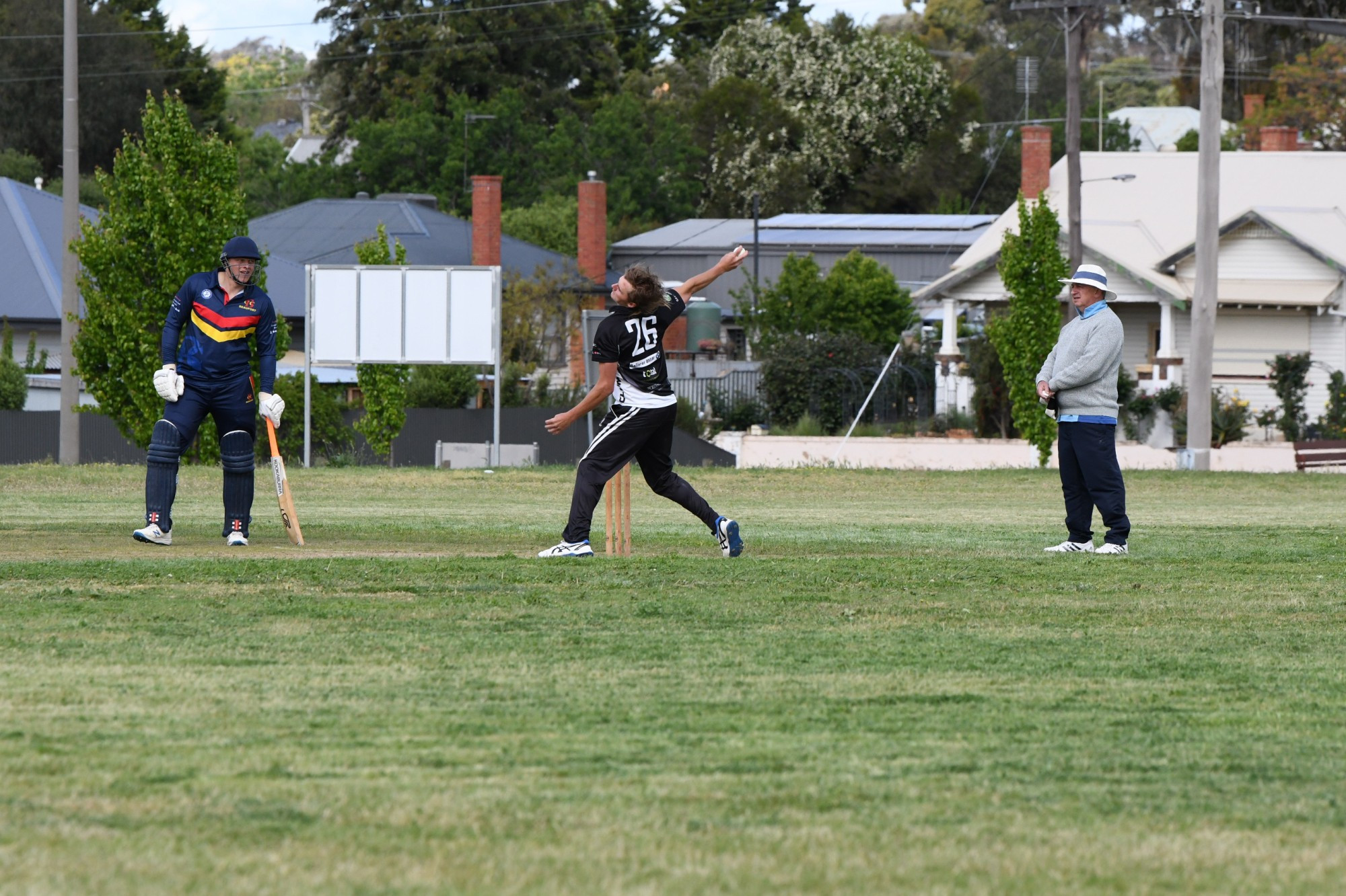 It was Noah Davies’ day as his batting and bowling set Clunes apart from Beaufort. Photo: 171023 24