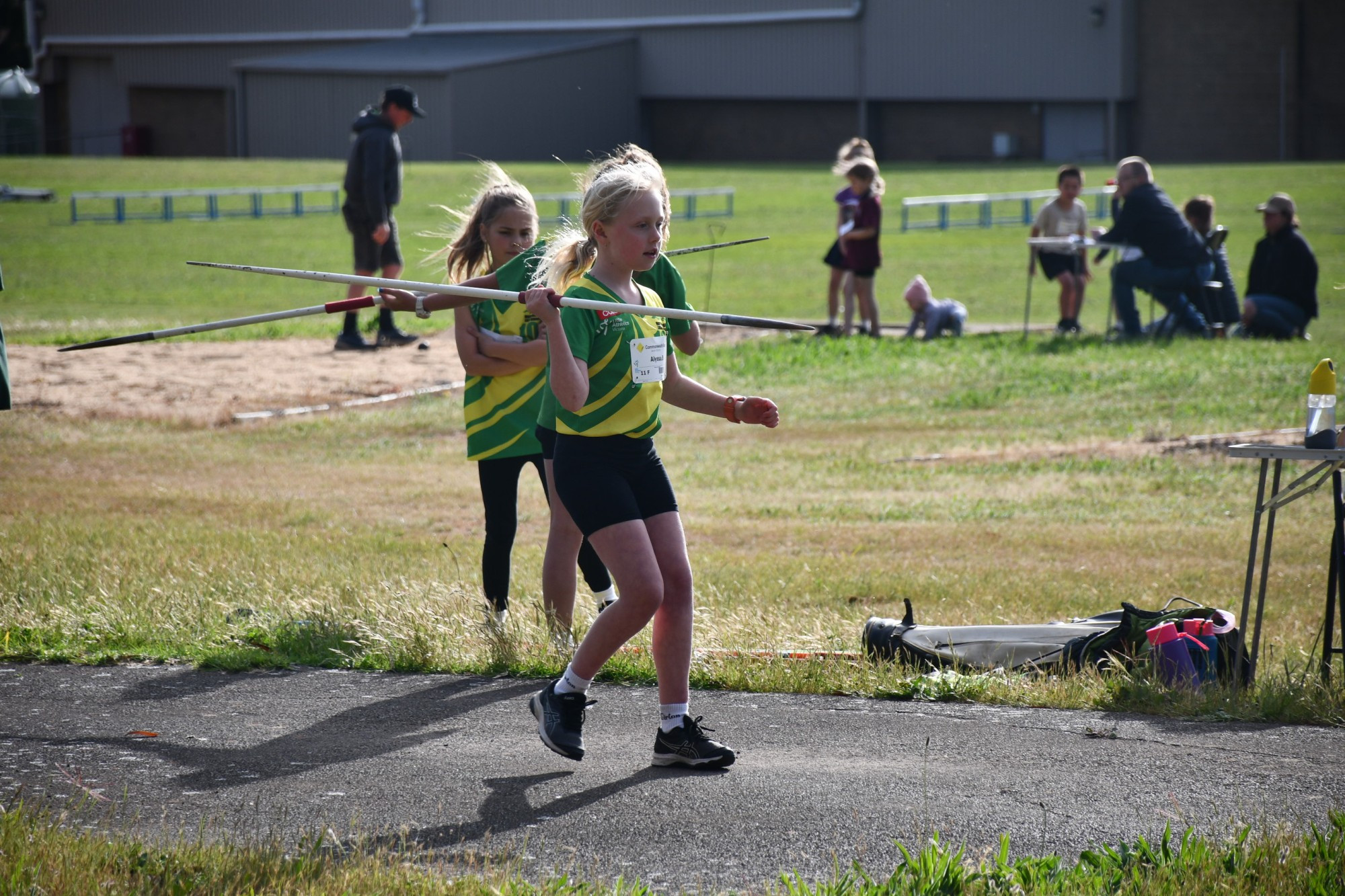 The Maryborough Little Athletics season returned on Friday night, with young stars eager to get back on the track. Under 11 athlete Alyssa throws in the javelin. Photo: 171023 12