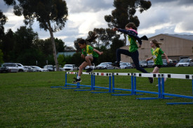 The 70 m hurdles event kicked off the running events for the season. Photo: 171023 14