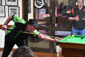 Andy Martin prepares to shoot for Loose Cannons. Photo: 201023 29