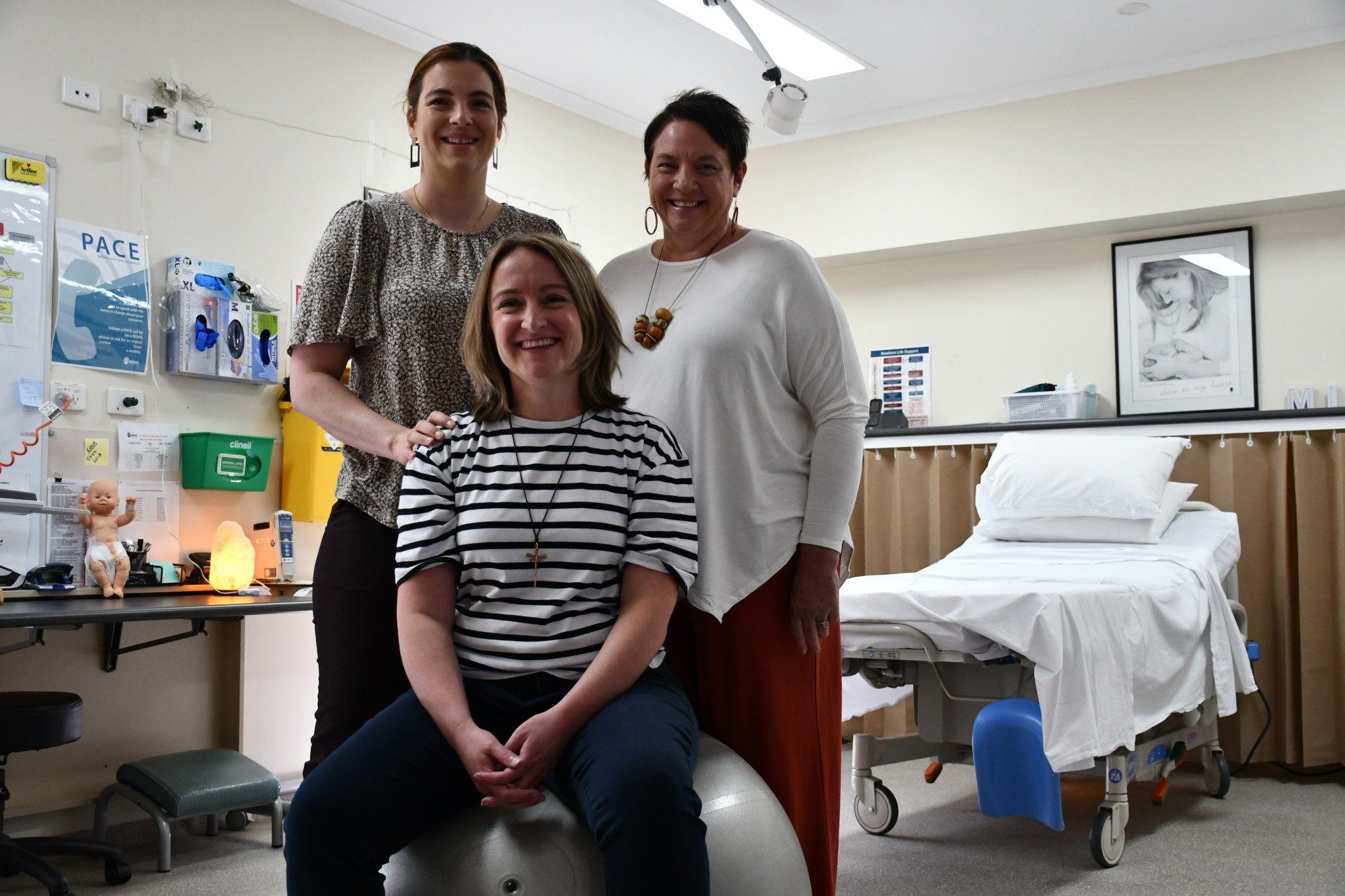 MDHS Midwifery Group Practice’s midwives Rebecca Smith, Rhiannan Haintz and Tina Pettigrew are an integral part of the model, having helped countless women. Photo: 201023 18