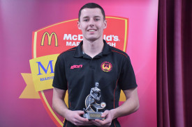 Maldon’s Noah Thompson had a dominant year in the under 17.5 competition, kicking 62 goals. Photo: 080923 19