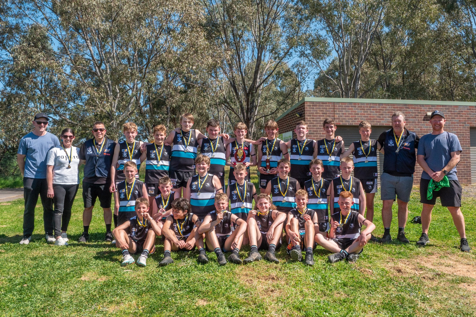 After a mammoth finals campaign, Maryborough Football Netball Club’s under 14 footballers claimed the 2023 premiership on Sunday. Photos: Daryl Groves Photography. Photo: 190923 43