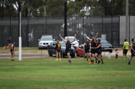 Karson Guareschi looked to be the hero for the Maryborough Giants with two big last quarter goals…