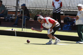 Ron Baker plays his shot for Carisbrook.