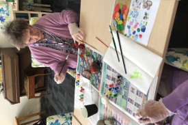 Shirley Nicholson has been having a ball getting messy as part of the project. 