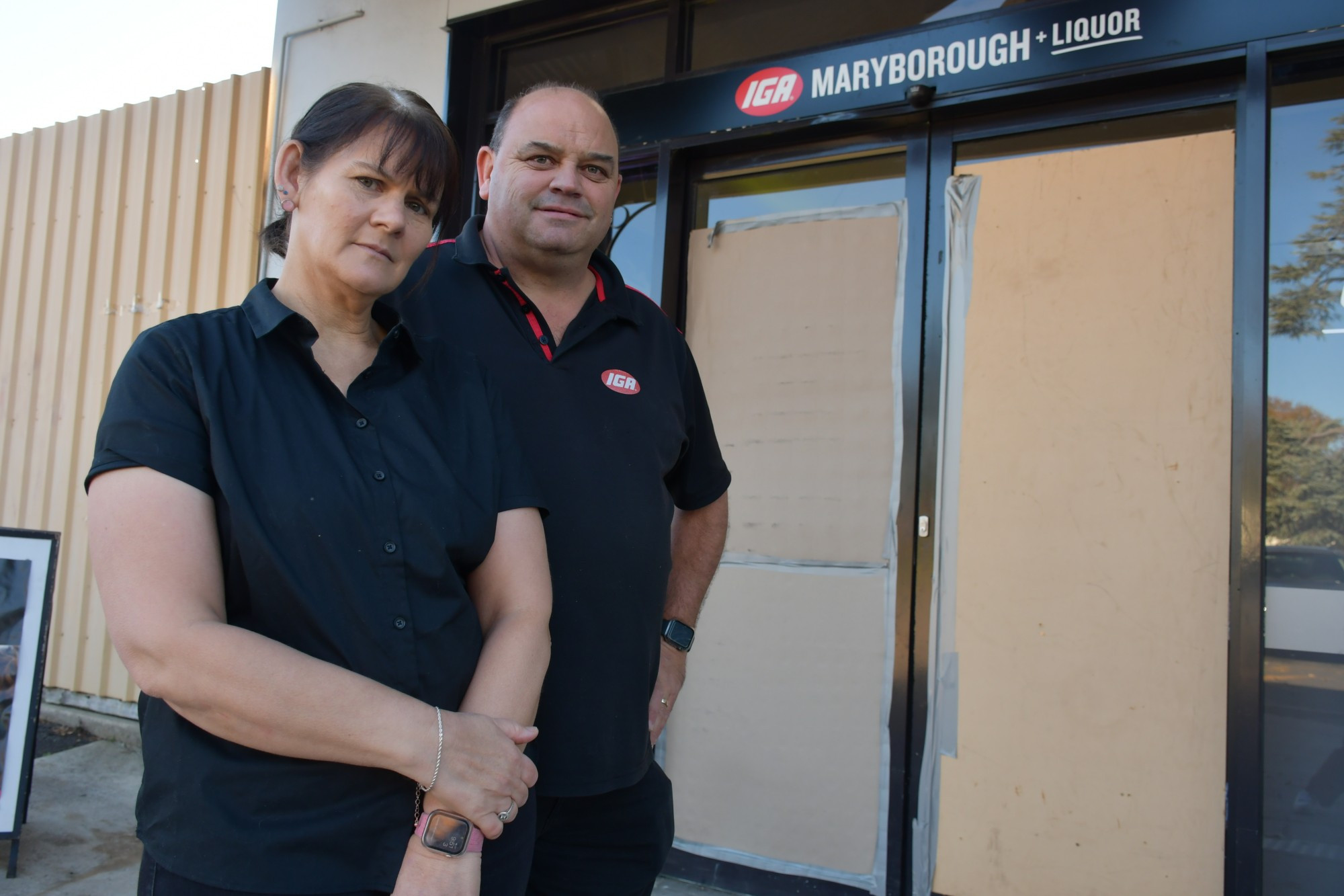 IGA Maryborough’s Kate and Jefferson Hoober are disappointed after the store was broken into twice.