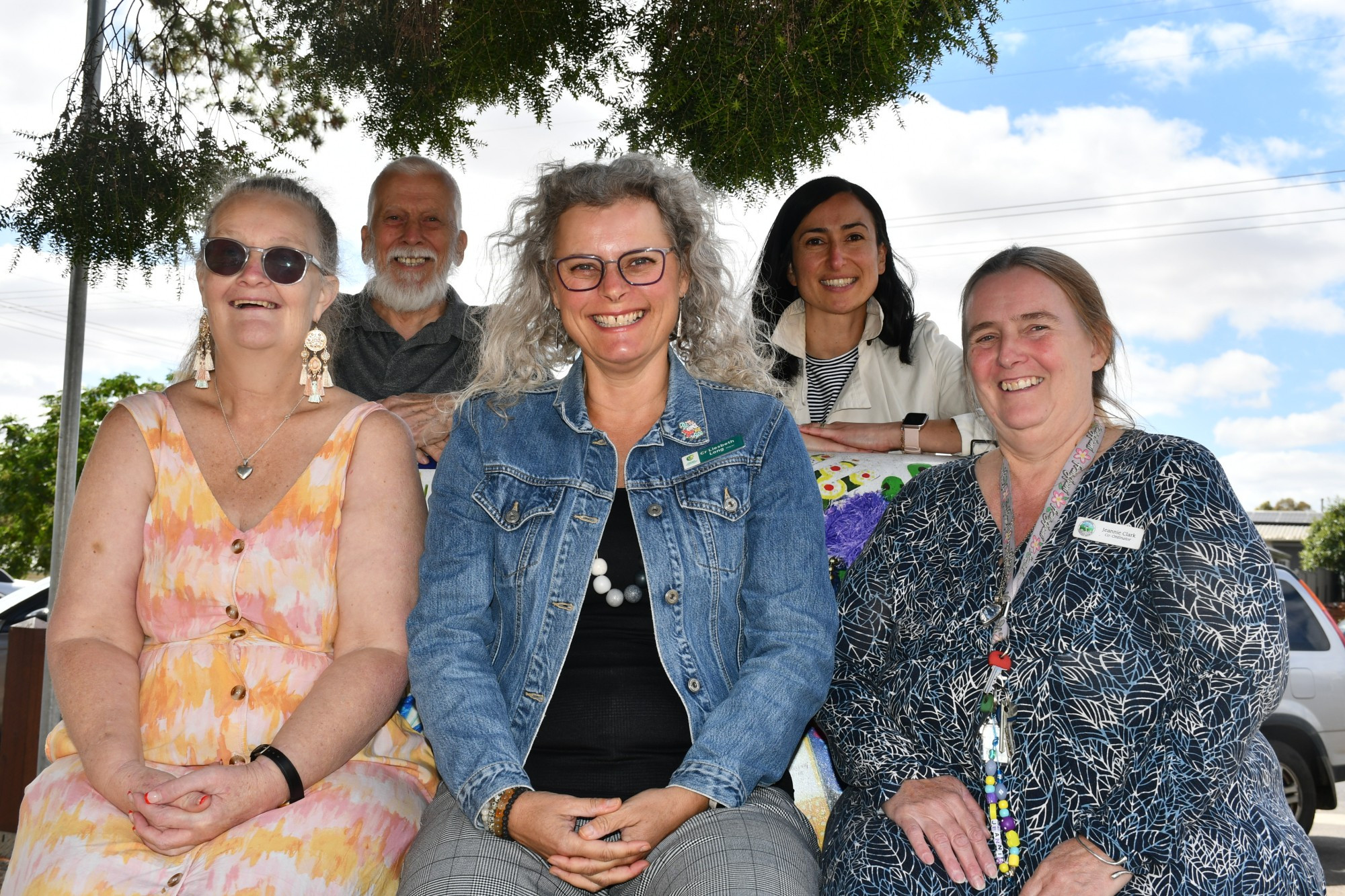 Maryborough Community House volunteer Jo Carter, president Anthony Gibson and co-ordinator Jeannie Clark (right) with Central Goldfields Shire Council mayor Liesbeth Long and City of Greater Bendigo strategic engagement co-ordinator Pinar Maher celebrating A Taste of Harmony.