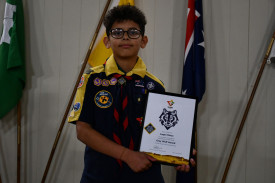 Logan was awarded the Grey Wolf Award, the highest achievement for a cub scout. 