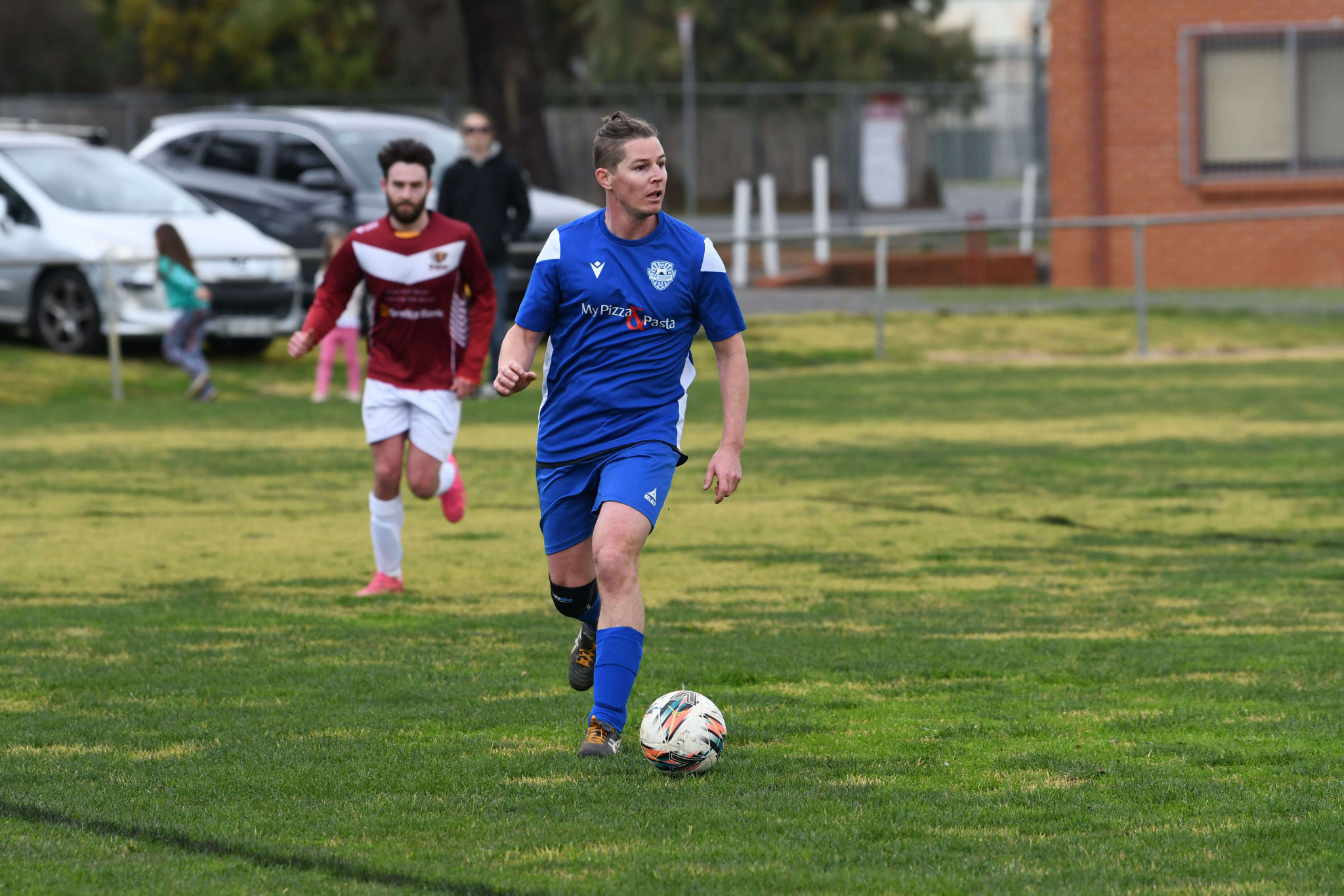 Owen Macer steps up to take the ball down the wing for Maryborough.