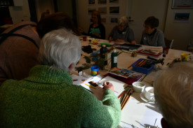 Local art enthusiasts gathered at the gallery on Wednesday.