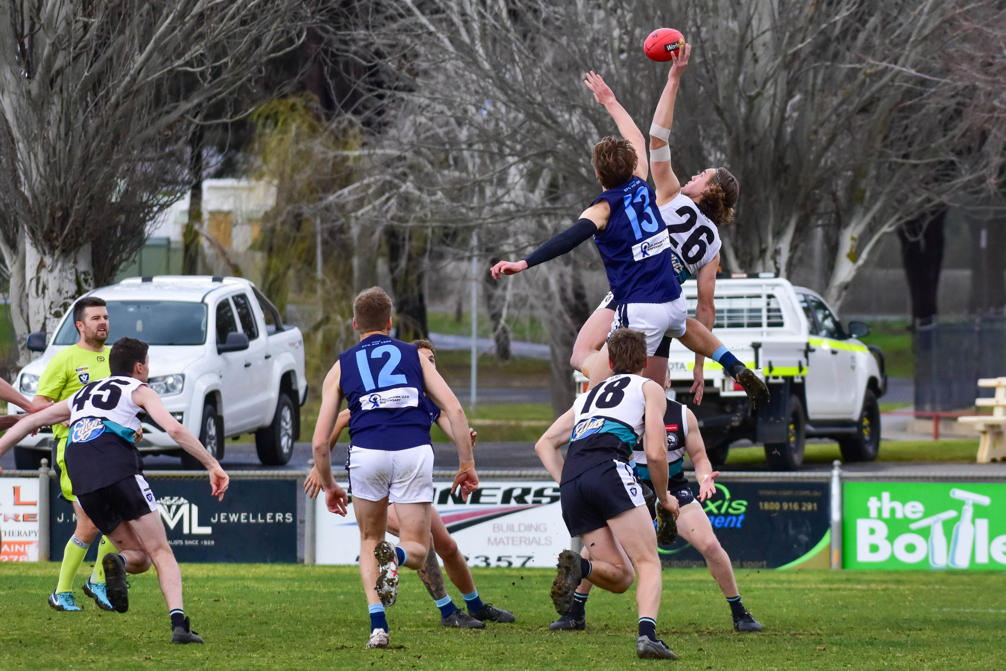 Seb Collins was workmanlike in the ruck for the Magpies again.