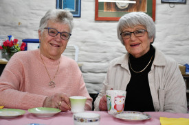 Gladene O’Connor and Faye Pyke enjoying a nice cuppa together.