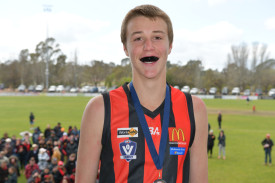 Maldon’s Riley Davey was adjudged best on ground in the under 17.5 football grand final.