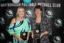 Sally Neill and Leanne Postle received life membership from the Maryborough Football Netball Club.