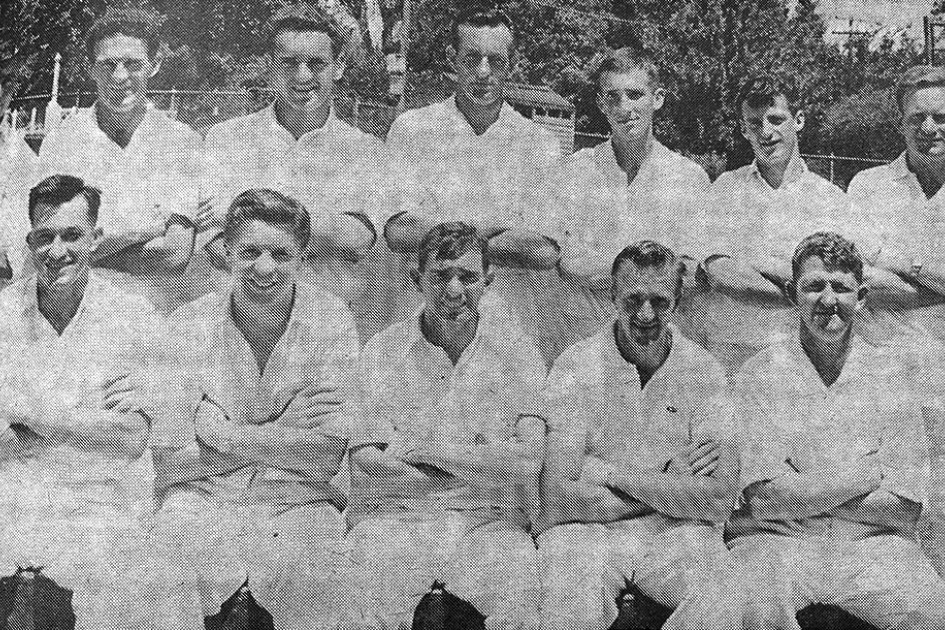 The players who represented Maryborough in Country Week cricket in Melbourne. Seated, from left: N. Sing, R. Denning, N. Olver, C. Trickey, B. Hosken. Rear: K. Watts, M. Watts, I. Goodchild, K. Gibbs (Capt), K. Douglas, I. Sellars and H. Ratcliff.
