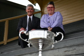 Avoca Shire Turf Club president Wayne Lawes and club manager Kate Kirkpatrick are excited to welcome a big crowd to the track for tomorrow’s Avoca Cup.