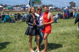 Charlisze Lonergan, Trina Sexton and Ruby Baird travelled from Ballarat to enjoy the day.