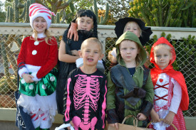Ruby-Lee, Jayde, Rydah, Destany, Riley and Willow joined in the fun on Gladstone Street.