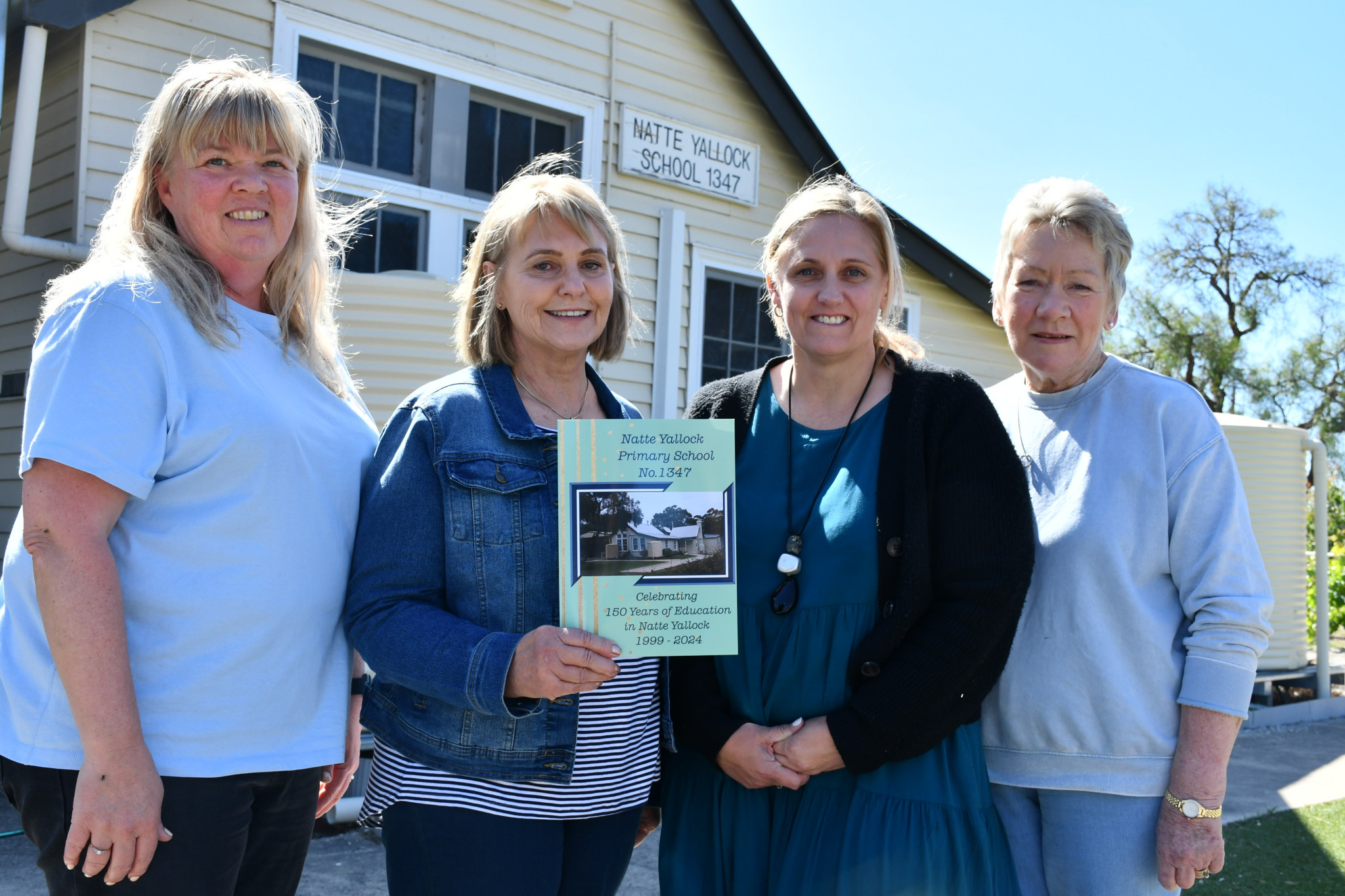 Since 1874, the Natte Yallock Primary School has not only been the start of countless student’s education journey but remained the heartbeat for local families like Kylie Mortlock’s. She has joined with former school stalwarts Kerri Weir and Sally Henderson (right) as well as acting principal Emily Fithall to make Saturday, the school’s 150th anniversary, a day to remember.