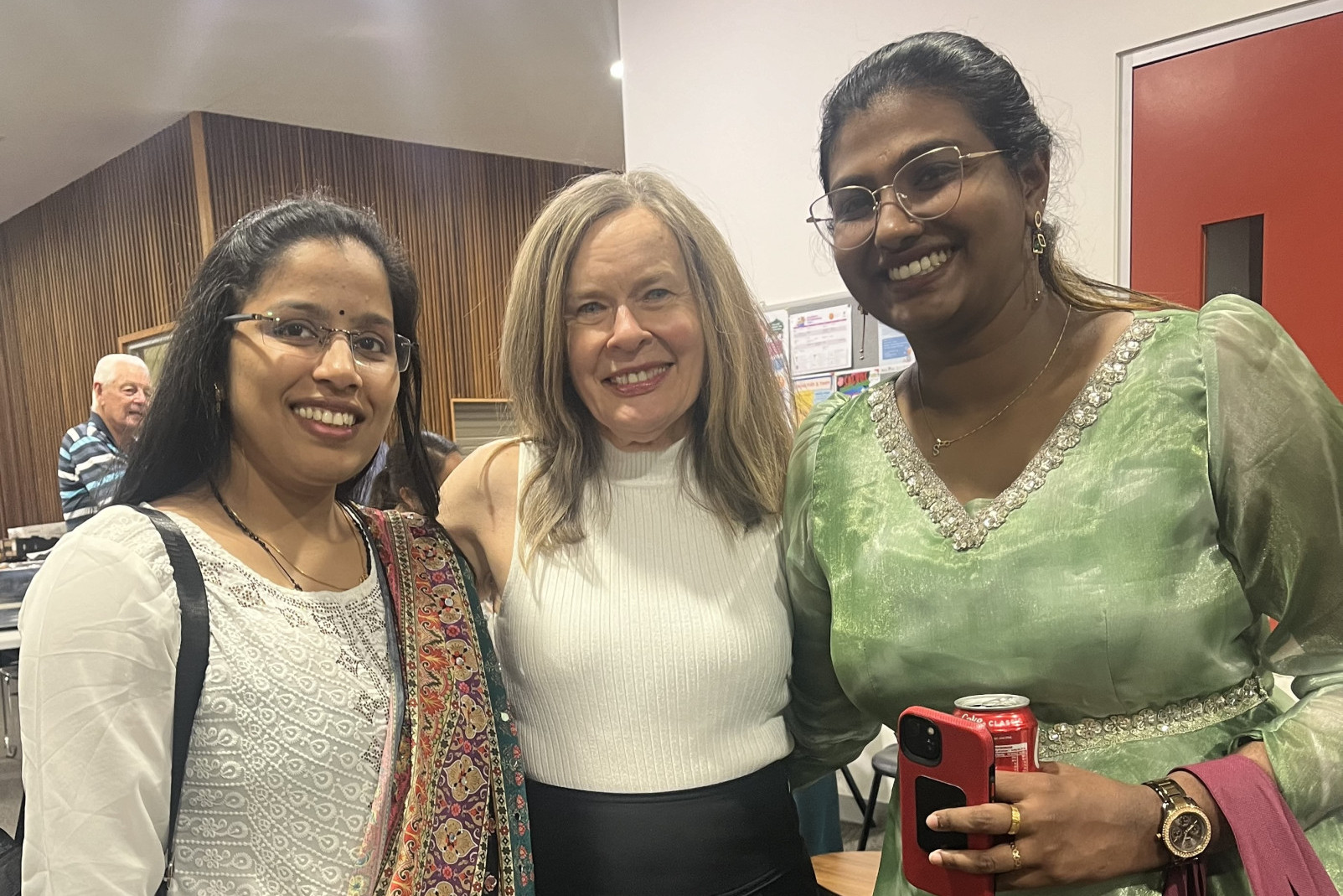 Jijina Thomas, Debra-Lee Holman, and Ceemol Sabu enjoyed the night.