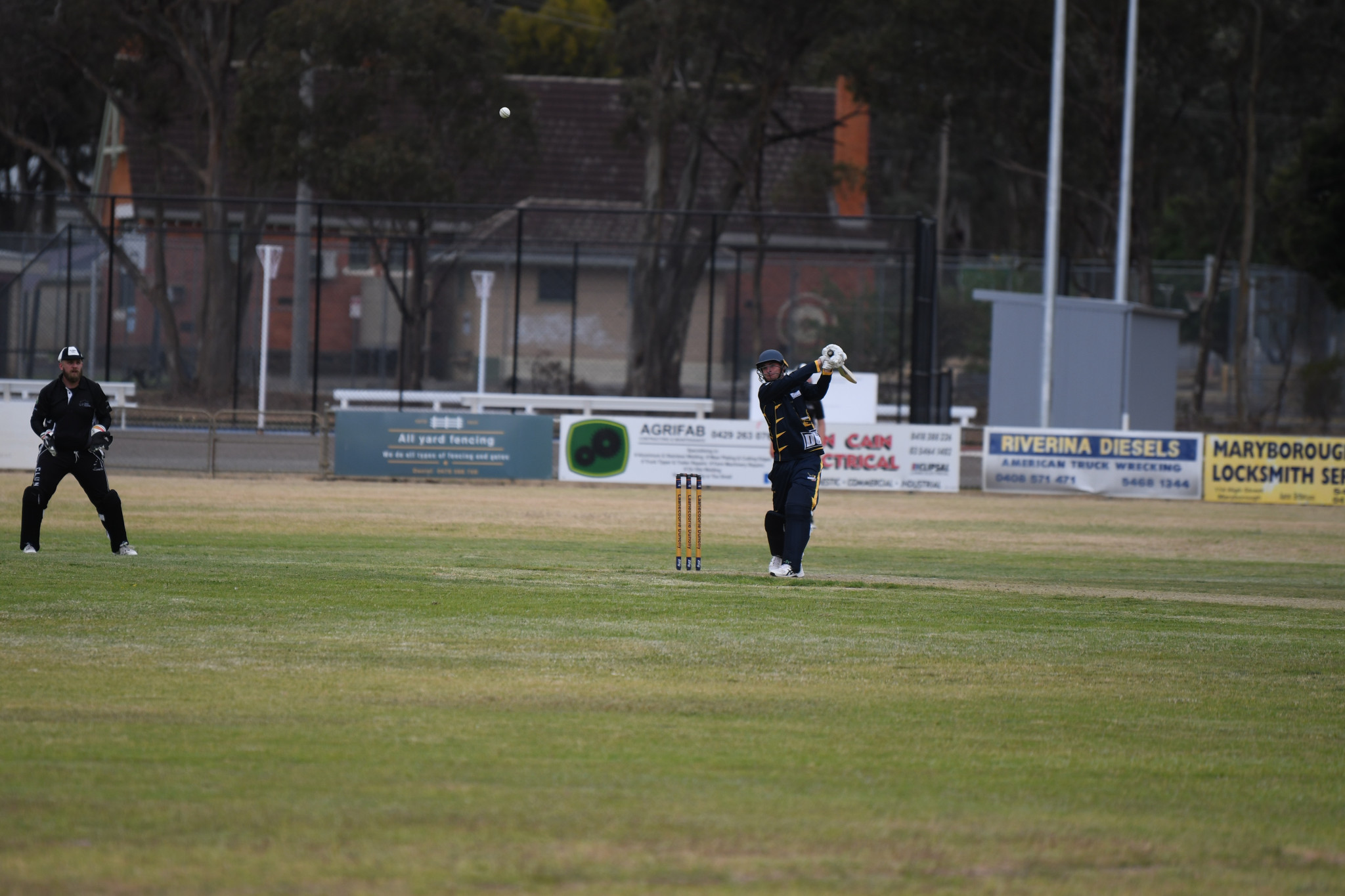 Alex Cook swings away late in his innings last week for Laanecoorie Dunolly.