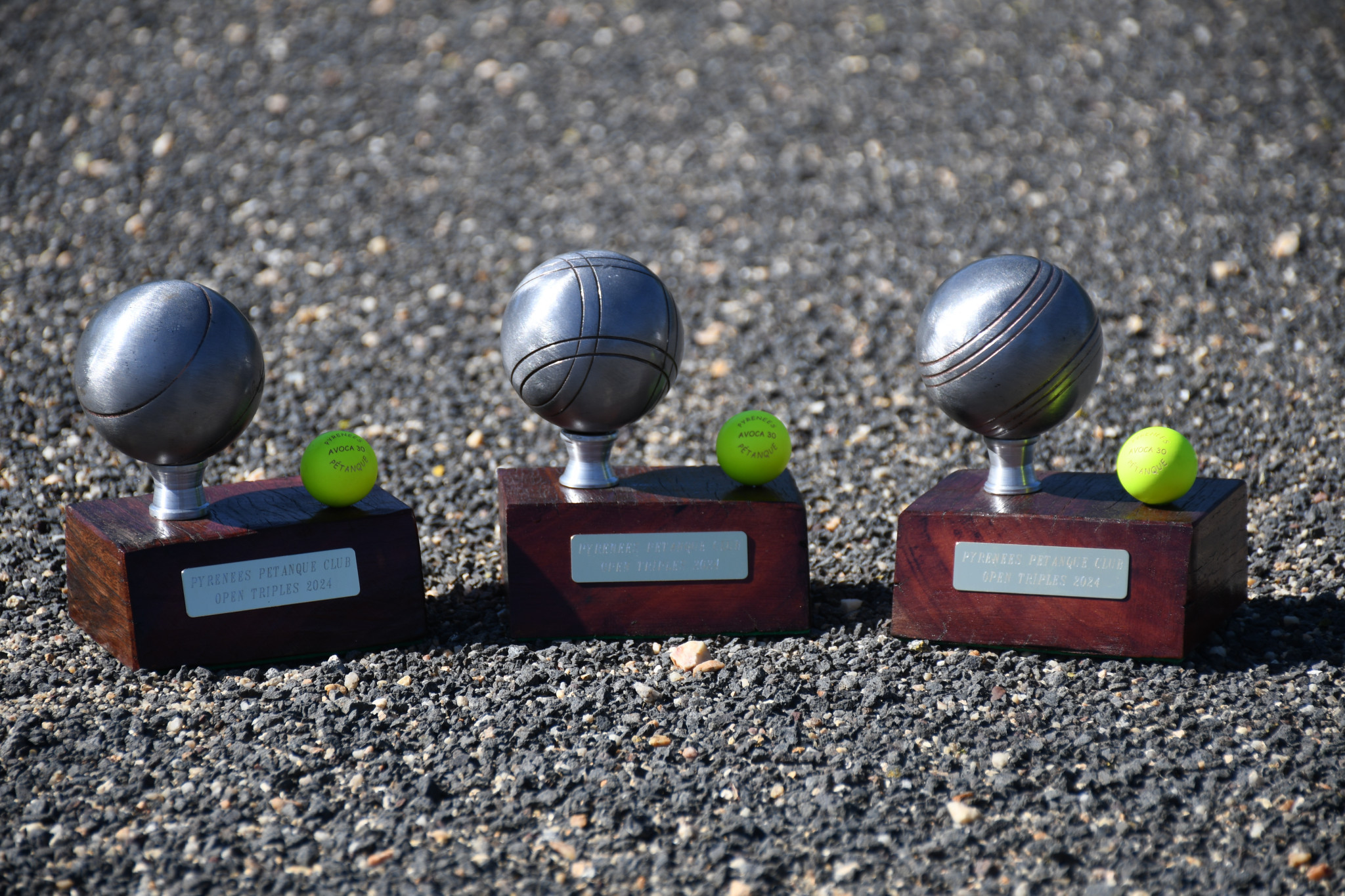 The new handmade trophies pay homage to Avoca’s history with petanque, stretching back 30 years.