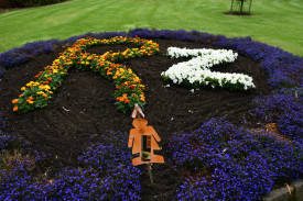 The symbolic flowerbed located at Phillips Gardens.