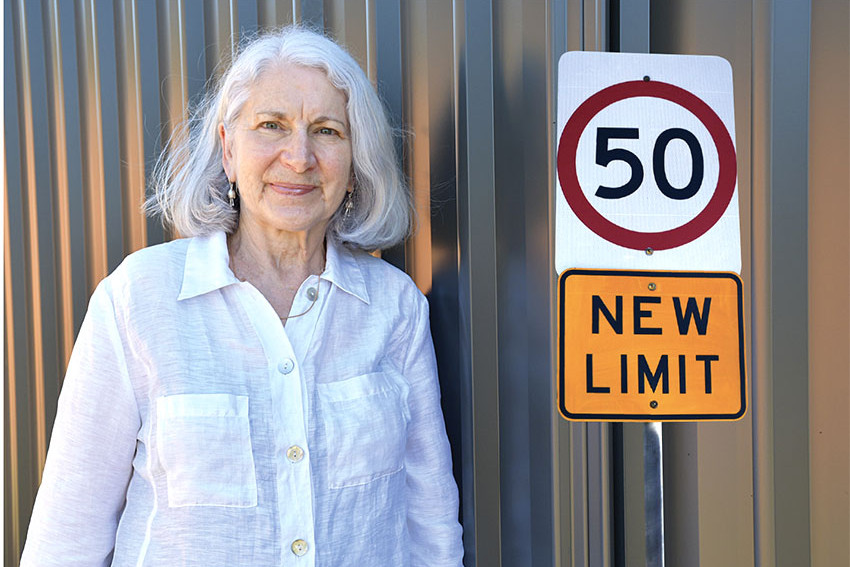 Bronwen Haywood has played a major role in Napier Street’s speed reduction which now has a new limit of 50km/h.