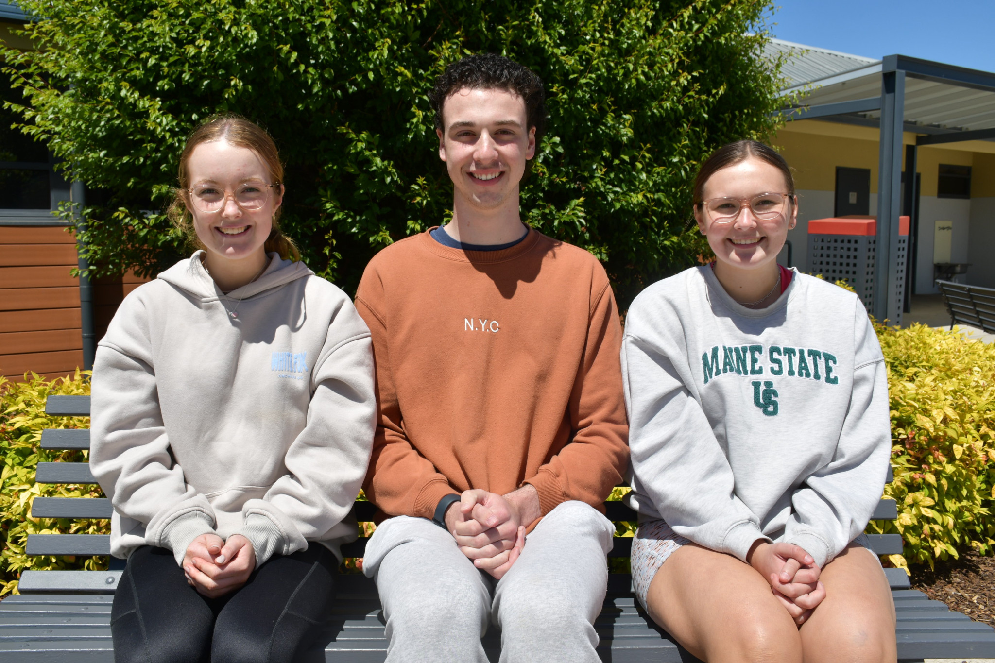 Highview College’s Tilly Davis, Bradley Neely and Dominique Roche.