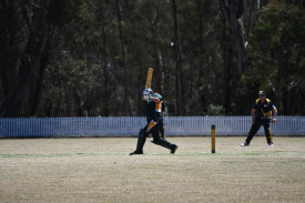 James O’Connor gets a top edge, but lands safe as he tries to get MKM some quick runs.