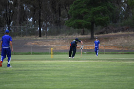 Joshua Lofts plays a shot for Beaufort.