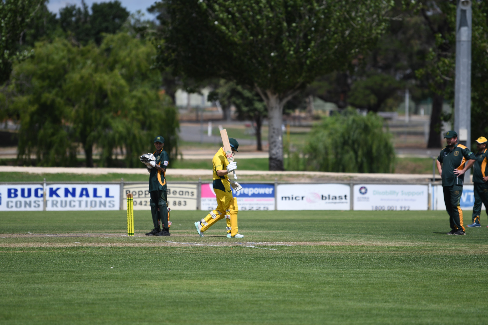 Ben Hoban salutes to bring up his 50 with Maryborough in their win over MKM.