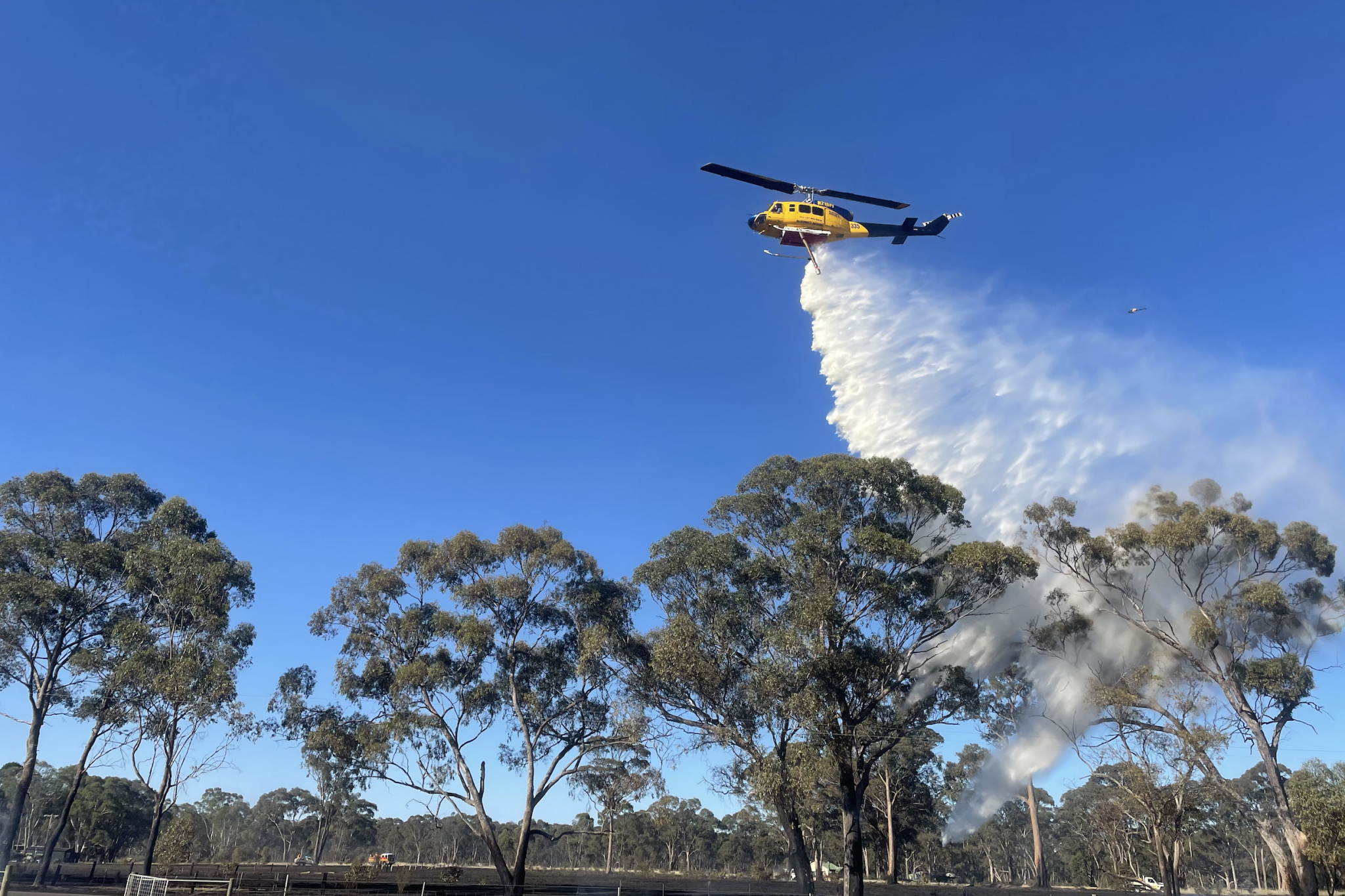 Aircraft support was needed to help contain the blaze on Sunday afternoon.