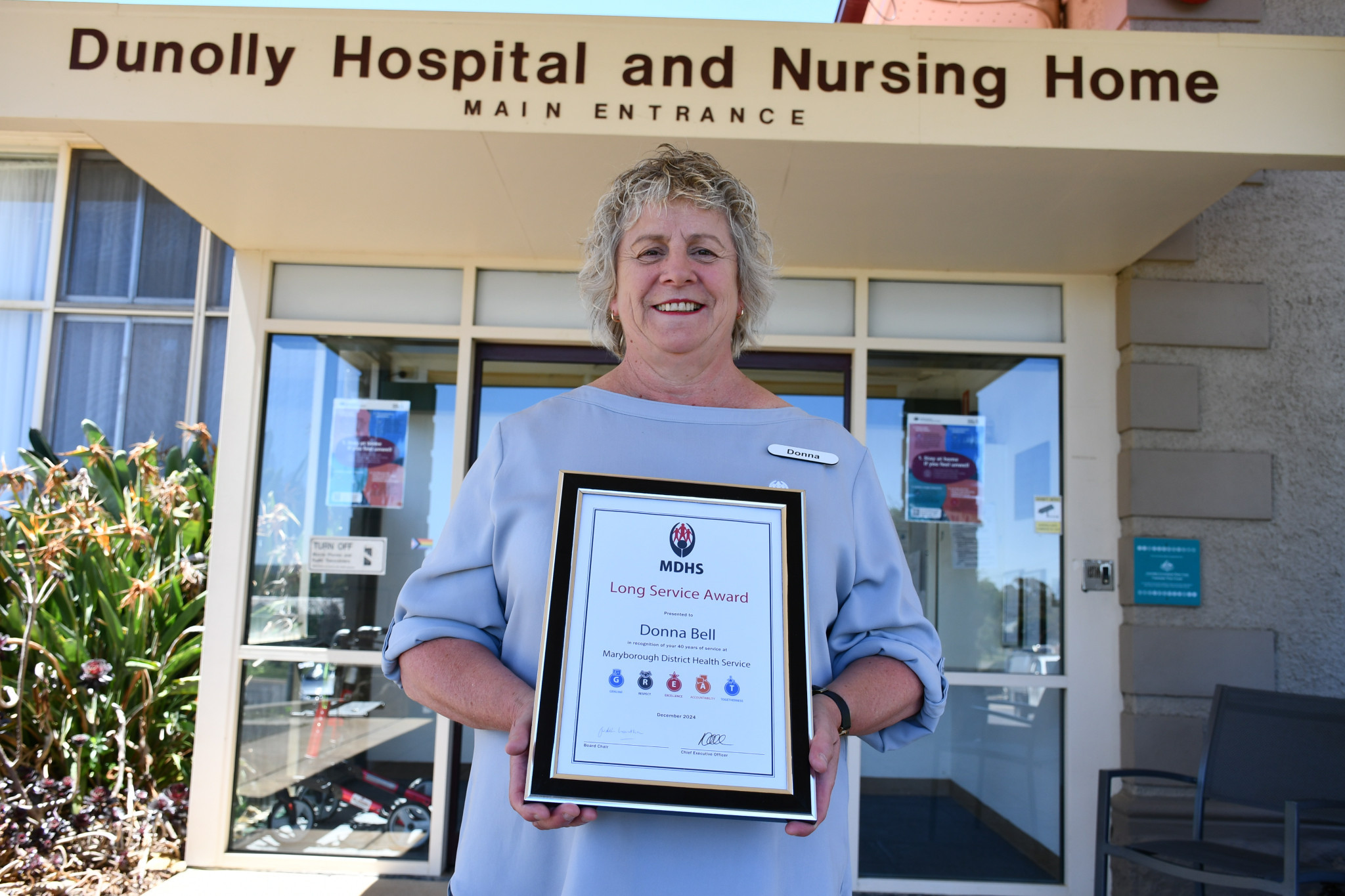 MDHS director of nursing — Dunolly Campus Donna Bell recently celebrated 40 years, another milestone in her decorated career.