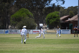 Lyle Aichroth looked to score runs in his guest appearance for the Crows.