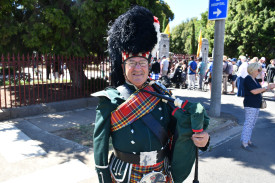 Sam Raudino went from picture to picture following his performance with the Castlemaine Highland Pipe Band.