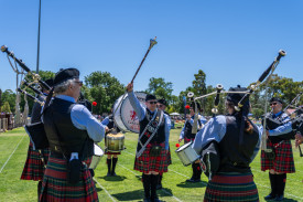 Performing bands were a spectacle at Princes Park.