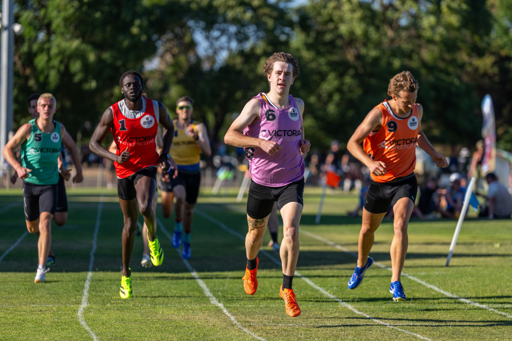 Ben Wilson crossing the line to mark yet another 400 m victory.