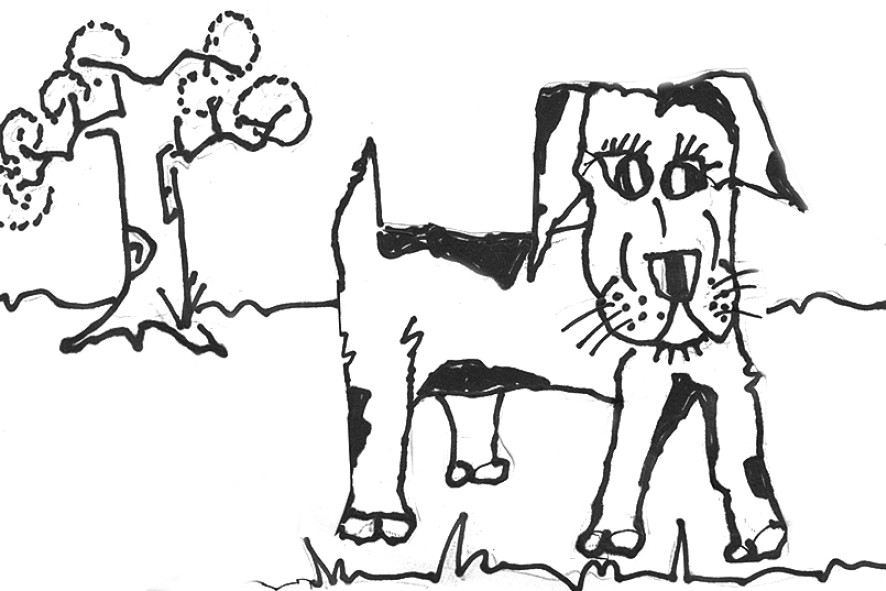 An illustration of this story's namesake dog: Chippy.