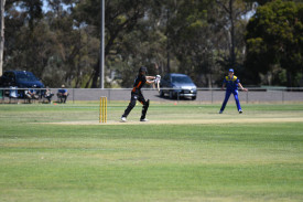 Jordi O’Toole plays a shot to the off side.