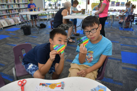 Reece, eight, and Shawn, nine, enjoyed the rainbow butterflys.