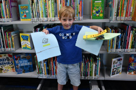 Austin was very busy working on each Mini Beast craft activity.