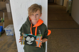 Jonas worked very hard on his painting.