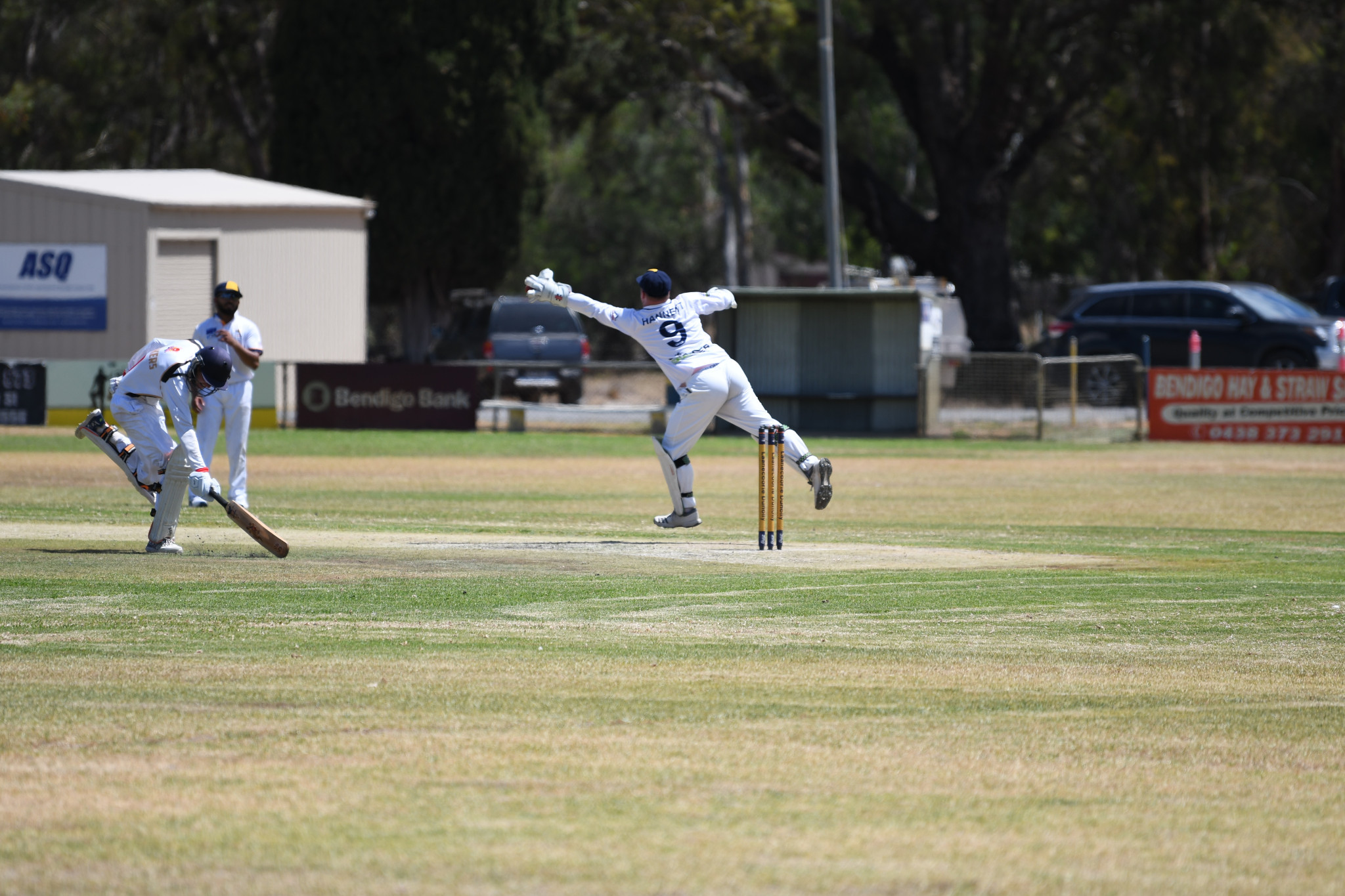 Tom Hannett was unable to convert this run out chance as William Coutts made his ground.