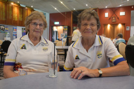 Marg Davies and Alice Raven enjoying lunch at Charity Round.