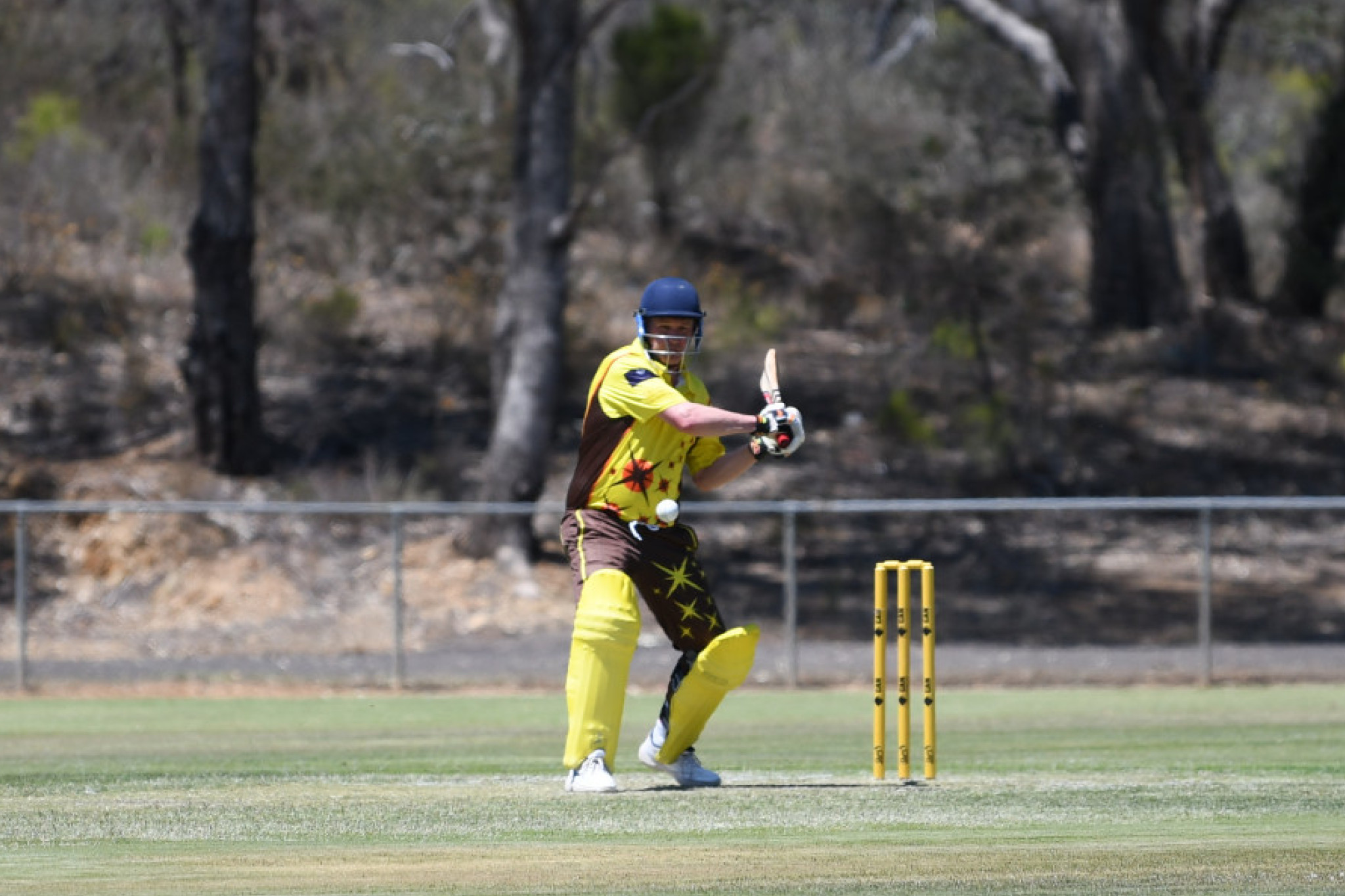 Scott Cameron looks to play a shot to the off side for Talbot.